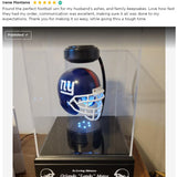 Football Adult or Medium Cremation Urn & New York Giants Hover Helmet Décor - Free Engraving