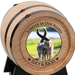 Pet Oak Barrel Urn - Small or Large Dog or Cat Urns