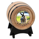 Pet Oak Barrel Urn - Small or Large Dog or Cat Urns
