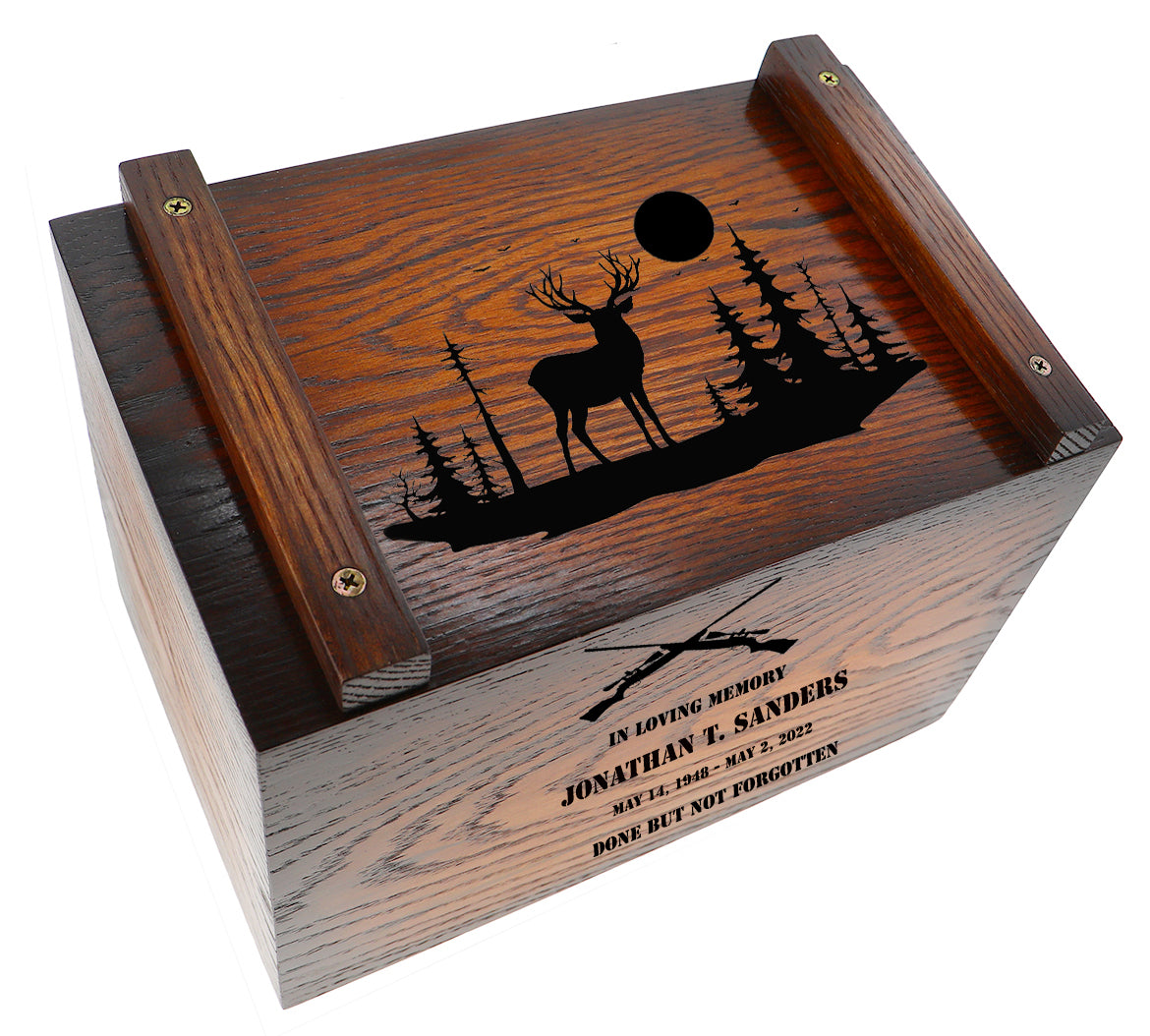 Rodeo Deer & Duck Hunter Ammo Box Cremation Urn - Made in USA