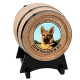 Pet Oak Barrel Urn - Small or Large Dog or Cat Urns