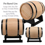 Pet Oak Barrel Urn - Small or Large Dog or Cat Urns