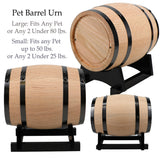 Pet Oak Barrel Urn - Small or Large Dog or Cat Urns