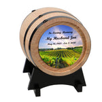 Sunny Vineyard Adult or Keepsake Oak Barrel Urn