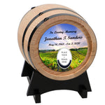 Sunny Vineyard Adult or Keepsake Oak Barrel Urn