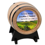Sunny Vineyard Adult or Keepsake Oak Barrel Urn
