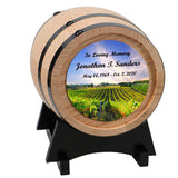 Sunny Vineyard Adult or Keepsake Oak Barrel Urn