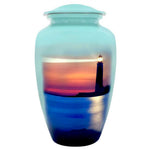 Ocean Lighthouse Adult Cremation Urn - Tribute Wreath™ - Pro Sand Carved Engraving