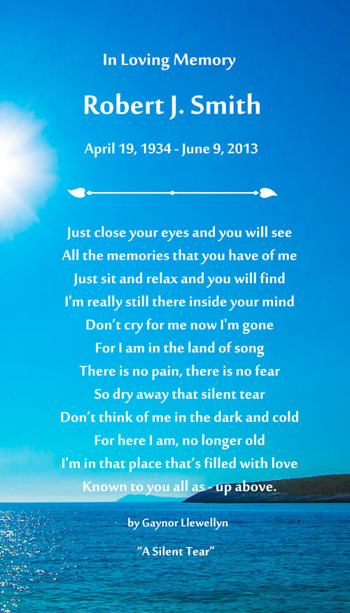 Silent Tear Poem Urn