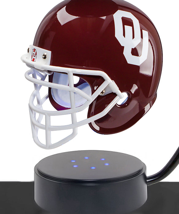 Football Adult or Medium Cremation Urn & University of Oklahoma Sooners Hover Helmet Décor - Free Engraving