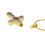 Christian Floral 10KT or 14KT Gold Cross Cremation Jewelry Urn - ORDER NOW