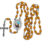 Olivewood Photo Rosary Necklace Urn