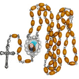 Olivewood Photo Rosary Necklace Urn