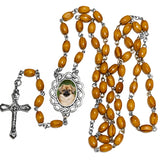 Olivewood Photo Rosary Necklace Urn