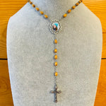 Olivewood Photo Rosary Necklace Urn