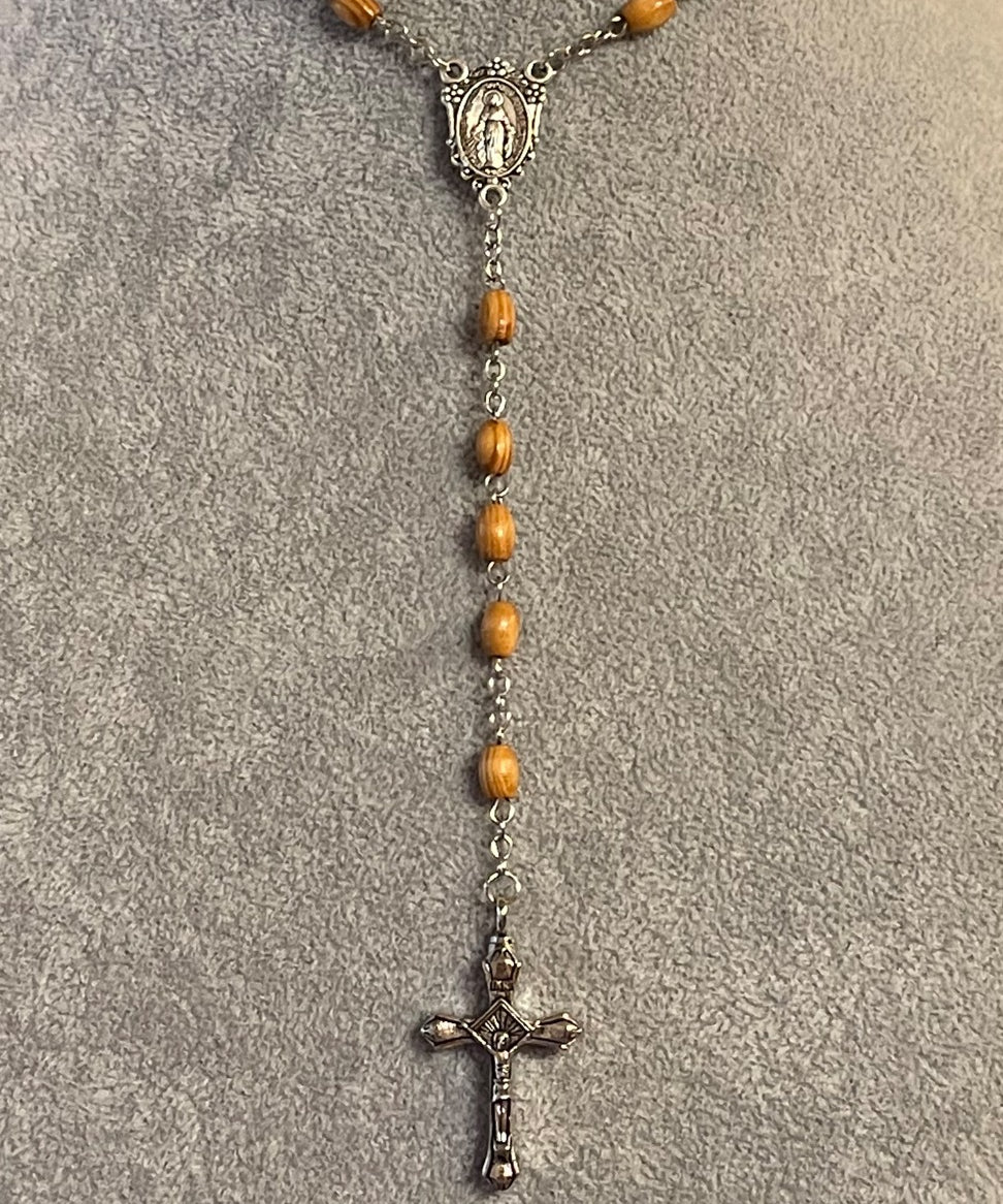 Olivewood Rosary Necklace Urn