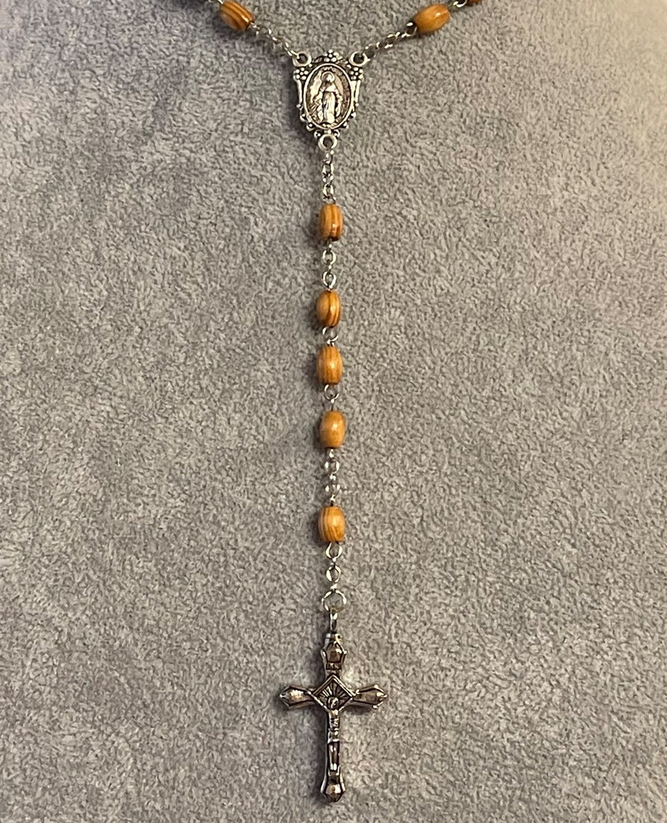 Olivewood Rosary Necklace Urn