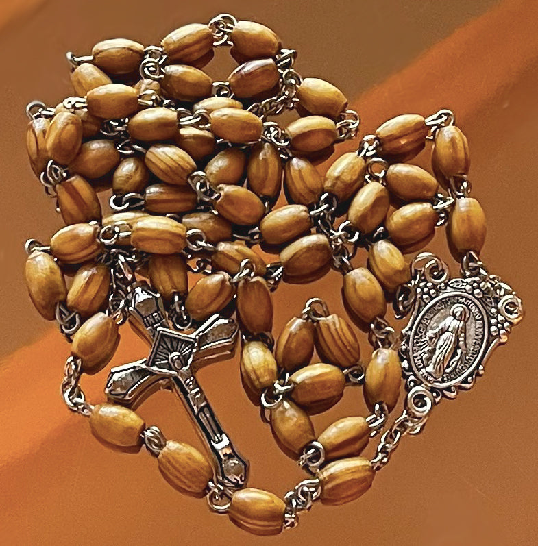 Olivewood Rosary Necklace Urn