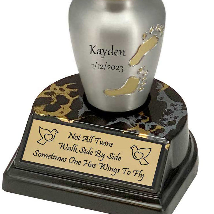 Preemie or One Twin Footprints Urn