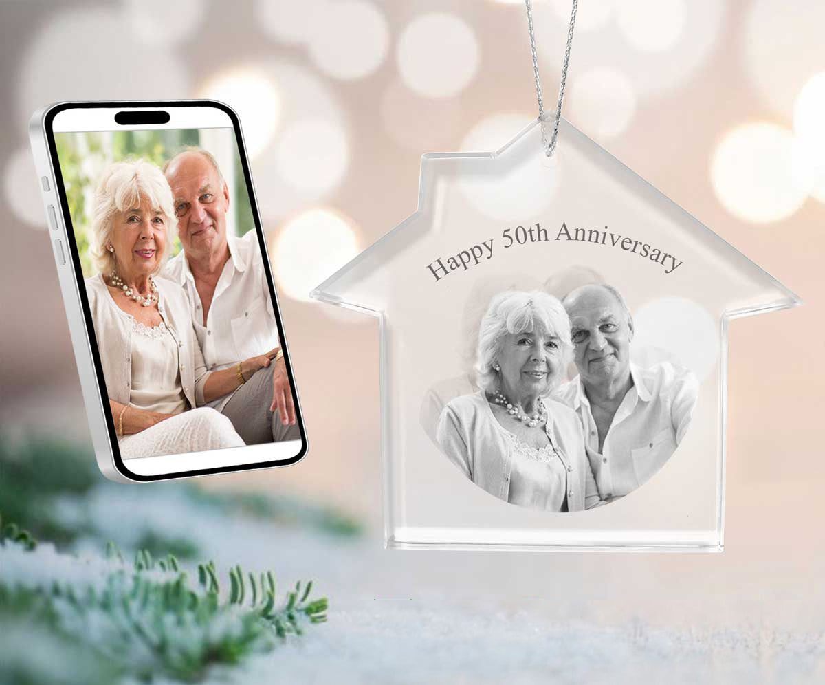 2D Crystal Photo House Ornament - Engraving Option