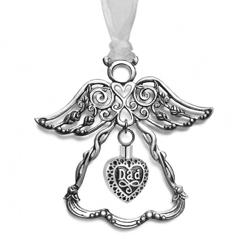 Angel Dad Heart Ornament Urn