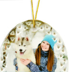 Photo Porcelain Oval Christmas Ornament