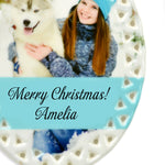 Photo Porcelain Oval Christmas Ornament