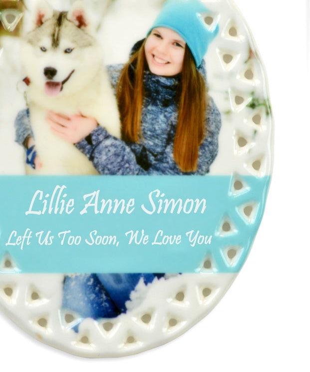 Personalized Ceramic Oval Ornament