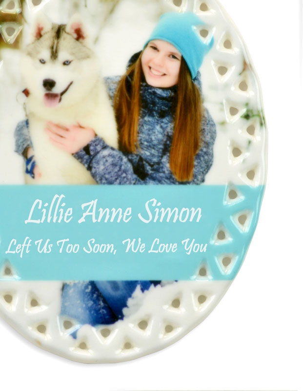 Personalized Ceramic Oval Ornament