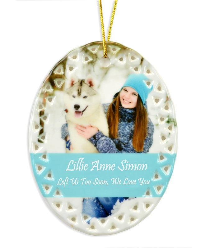 Personalized Ceramic Oval Ornament