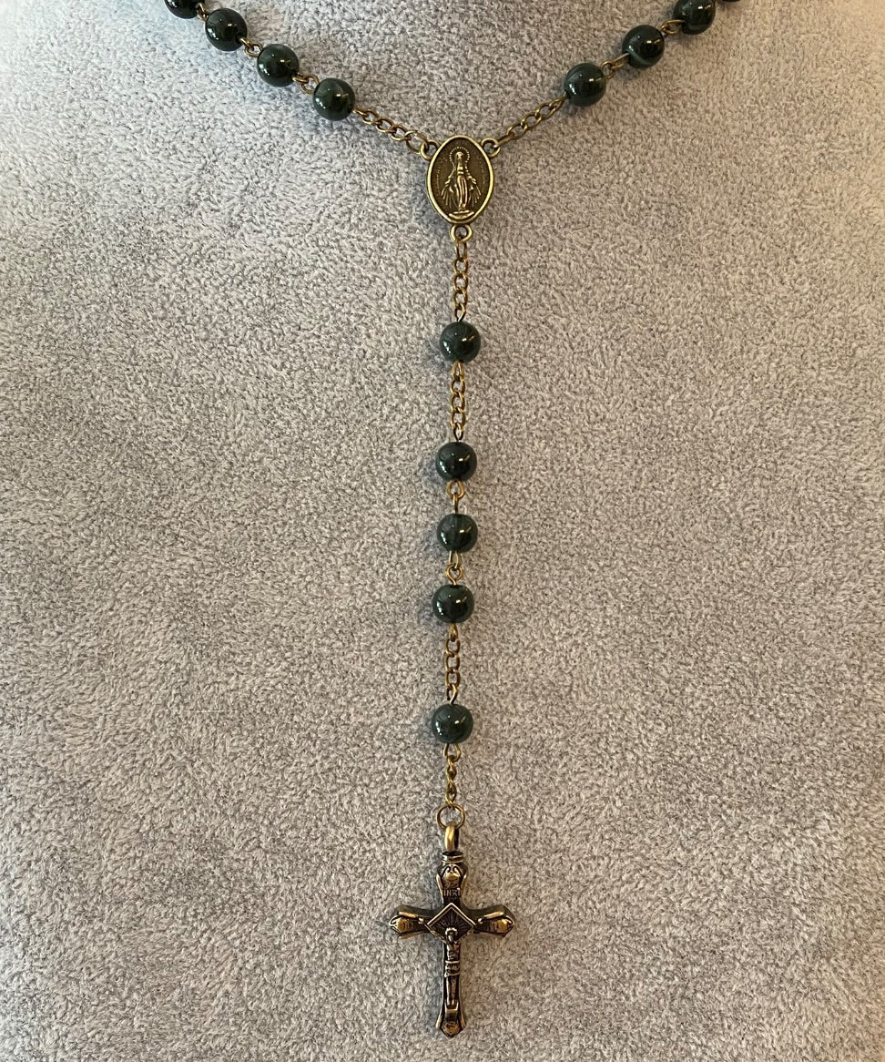 Our Father Antique Cross Rosary Necklace Urn