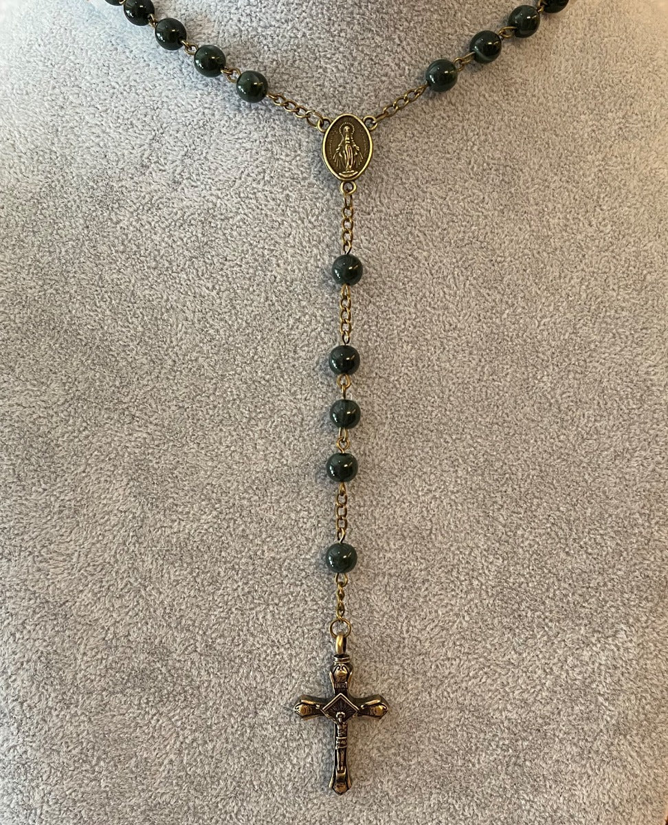 Our Father Antique Cross Rosary Necklace Urn