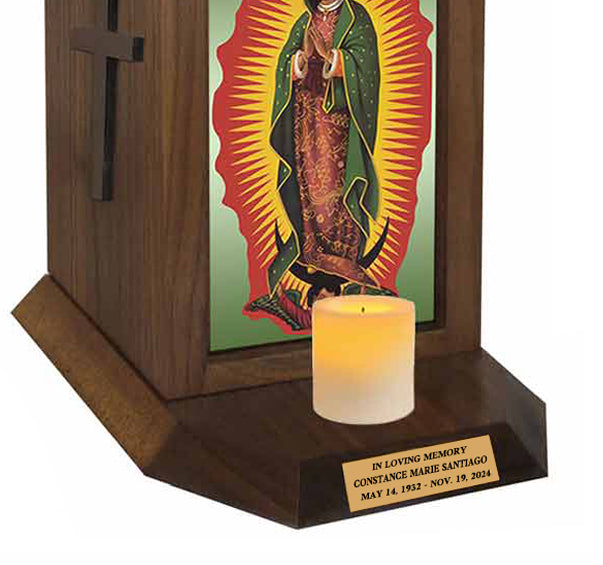 Our Lady Of Guadalupe Adult Cremation Urn - Candle Included