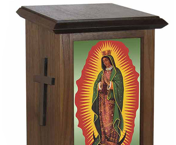 Our Lady Of Guadalupe Adult Cremation Urn - Candle Included