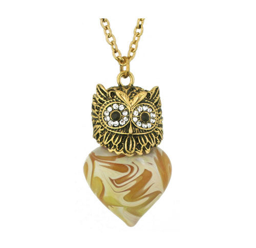 Forest Owl Heart Cremation Jewelry - Love Charms® Option