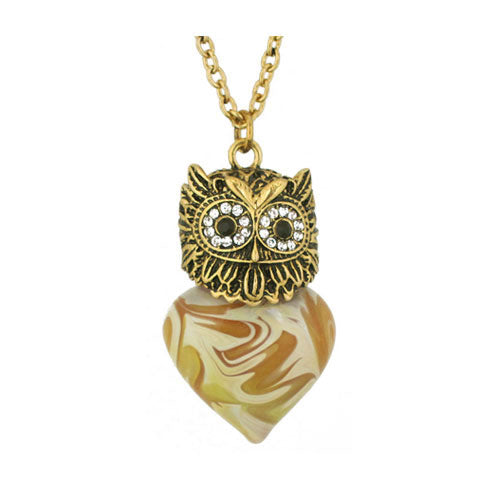 Forest Owl Heart Cremation Jewelry - Love Charms® Option