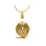 Owl of Love Gold Cremation Jewelry Urn  - Love Charms™ Option