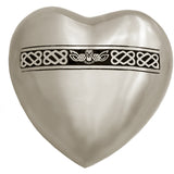 Flying Owl Pewter Heart Keepsake Urn - Stand Option