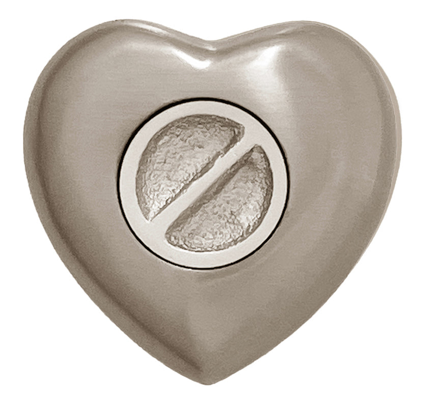 Flying Owl Pewter Heart Keepsake Urn - Stand Option