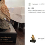 Barn Owl Art & Wood Cremation Urn Adult or Medium
