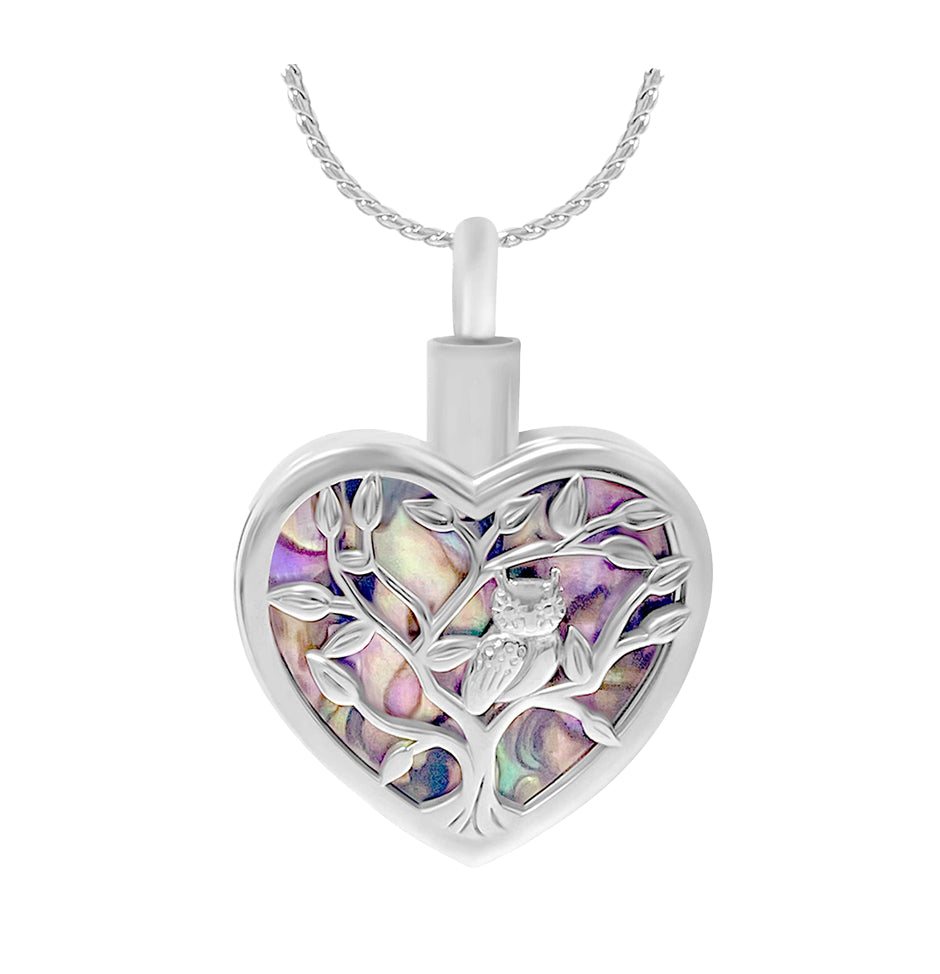 Owl Shimmering Tree Rainbow Jewelry Urn - Love Charms® Option