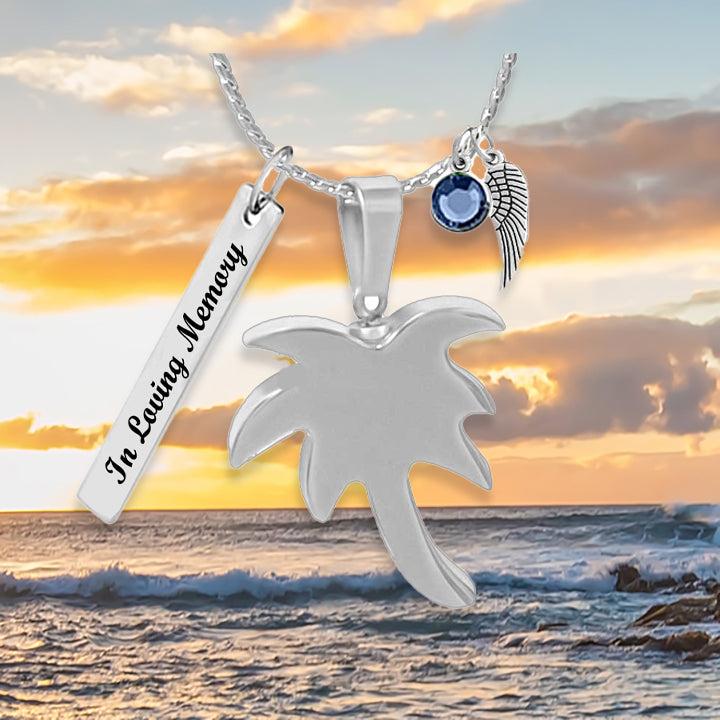 Palm Tree Cremation Jewelry Urn - Love Charms® Options