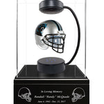 Football Cremation Urn & Carolina Panthers Hover Helmet Décor