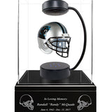 Football Cremation Urn & Carolina Panthers Hover Helmet Décor