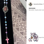 Pastel Pink Rosary Necklace Urn