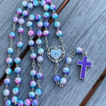 Pastel Purple Rosary Necklace Urn