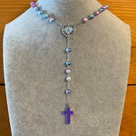 Pastel Purple Rosary Necklace Urn