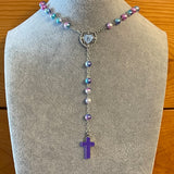 Pastel Purple Rosary Necklace Urn