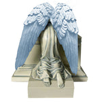Weeping Angel Photo Patina Adult Cremation Urn - Custom Wings & Silver Engraving - Beautiful Mourning Angel