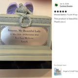 Weeping Angel Patina Adult Cremation Urn - Custom Plate and Wings - Beautiful Mourning Angel